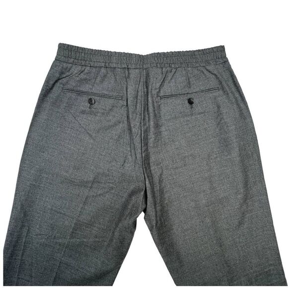 New Dylan Gray Men US 33 Grey Wool Pants Slim Fit Elastic Waistband Sweatpants - Picture 5 of 9